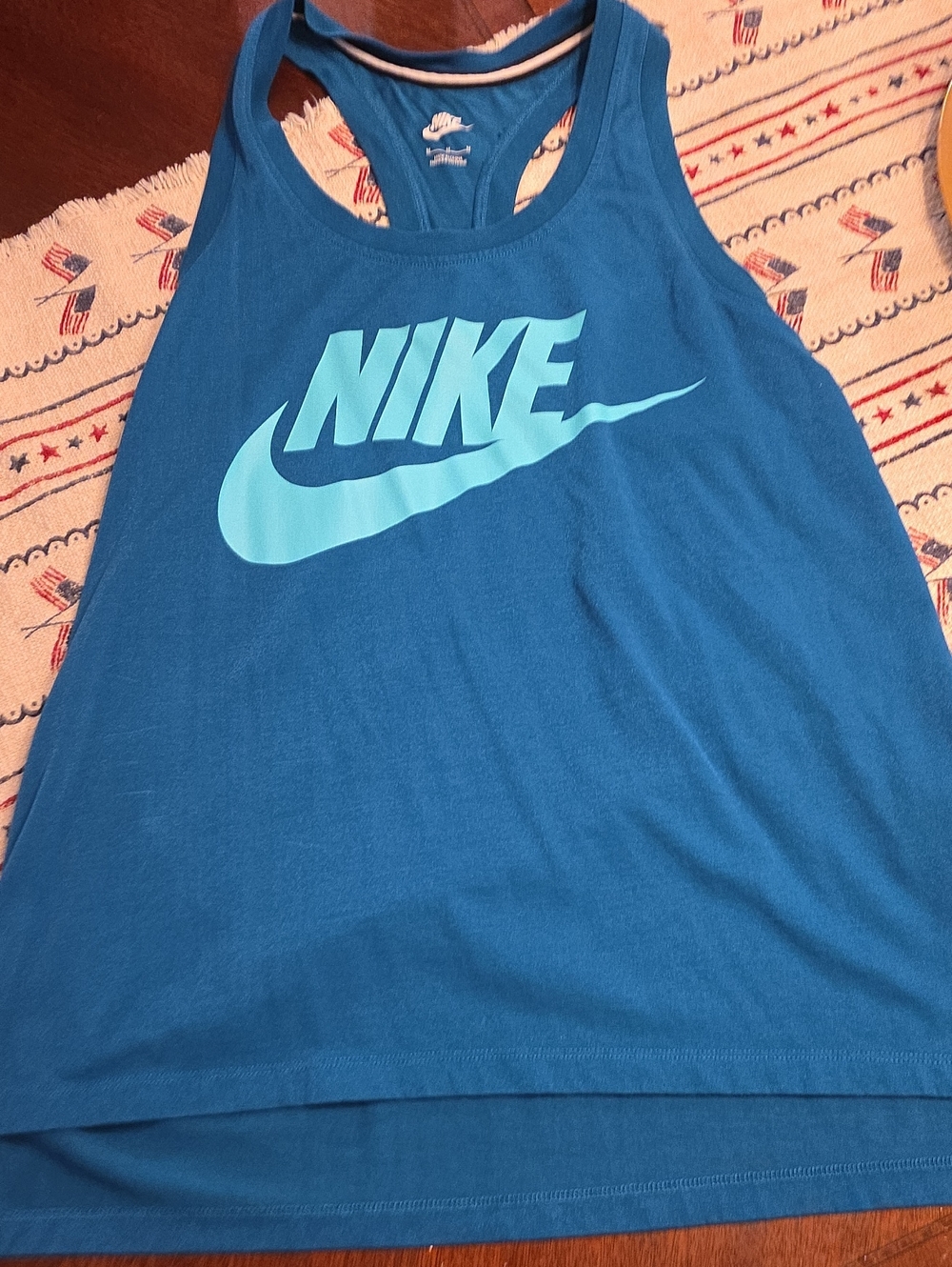Nike Teal Racerback Tank with Light Teal Logo